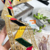 نوار خرج کار لمه , پولک دوزی و تیکه کاری مخمل روی تور ارگانزا