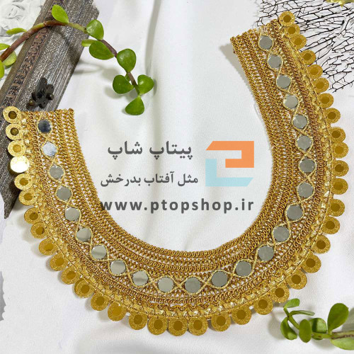 پنل یقه طلایی طرح رومی گرد