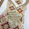 ست پنل گلدوزی، زری دوزی و پولک دوزی روی تور ارگانزا (زرشکی)