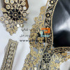 ست پنل گلدوزی، زری دوزی و پولک دوزی روی تور ارگانزا (مشکی)