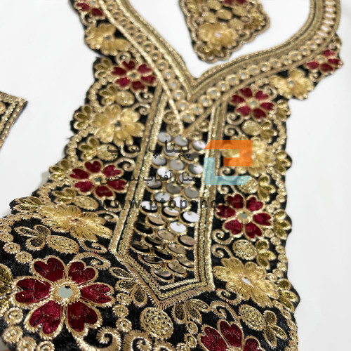 ست پنل گلدوزی، زری دوزی و پولک کاری(گل زرشکی)